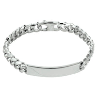 vDam Graveerarmband Gourmette 6-zijdes Geslepen Plaat 8,5 Mm 21 Cm Zilver Gerhodineerd 1330515