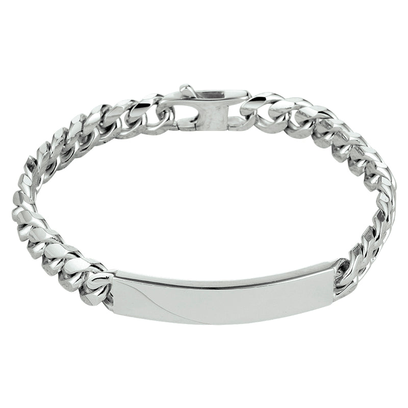 vDam Graveerarmband Gourmette 6-zijdes Geslepen Plaat 8,5 Mm 21 Cm Zilver Gerhodineerd 1330515