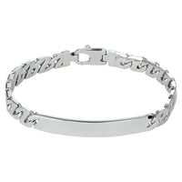 vDam Graveerarmband Gourmette Plaat 6,5 Mm Zilver Gerhodineerd 1330513
