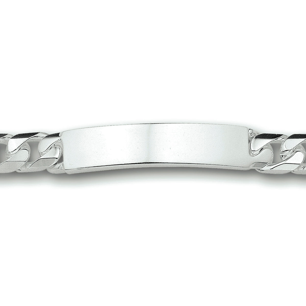 vDam Graveerarmband Gourmette Plaat 9 Mm Zilver Gerhodineerd 1329336