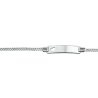 vDam Graveerarmband Hart Gourmette Plaat 4,8 Mm Zilver Gerhodineerd 1329656
