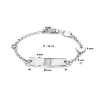 vDam Graveerarmband Hart Plaat 4,0 Mm Zilver Gerhodineerd 1329198  11cm