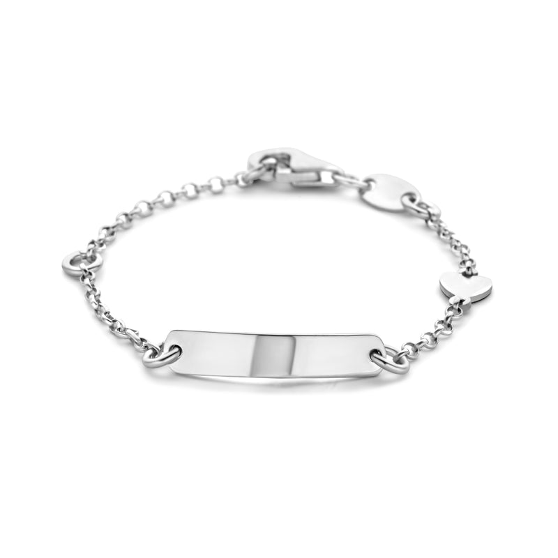 vDam Graveerarmband Hart Plaat 4,0 Mm Zilver Gerhodineerd 1329938