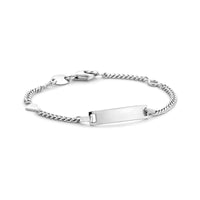 vDam Graveerarmband Gourmette 4-zijdes Geslepen Plaat 4,2 Mm Zilver Gerhodineerd 1329660