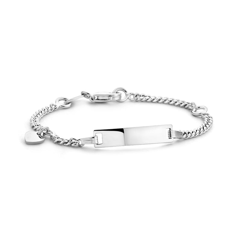 vDam Graveerarmband Hart Plaat 4,2 Mm Zilver Gerhodineerd 1329663