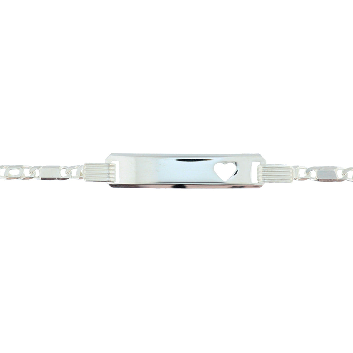 vDam Graveerarmband Hart Plaat 6 Mm 16-18 Cm Zilver Gerhodineerd 1329833
