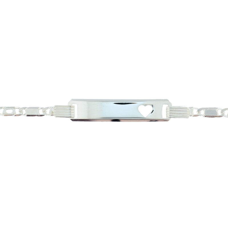 vDam Graveerarmband Hart Plaat 6 Mm 16-18 Cm Zilver Gerhodineerd 1329833