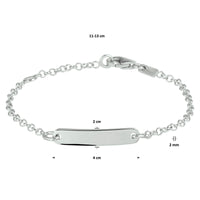 vDam Graveerarmband Jasseron Plaat 4,0 Mm Zilver Gerhodineerd 1329559  11cm