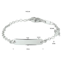 vDam Graveerarmband Jasseron Plaat 4,0 Mm Zilver Gerhodineerd 1329cm561  9cm