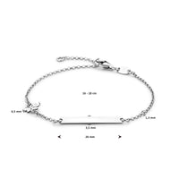 vDam Graveerarmband Klavertje En Plaat 3,5 Mm 16cm - 18 Cm Zilver Gerhodineerd 1338746  16cm