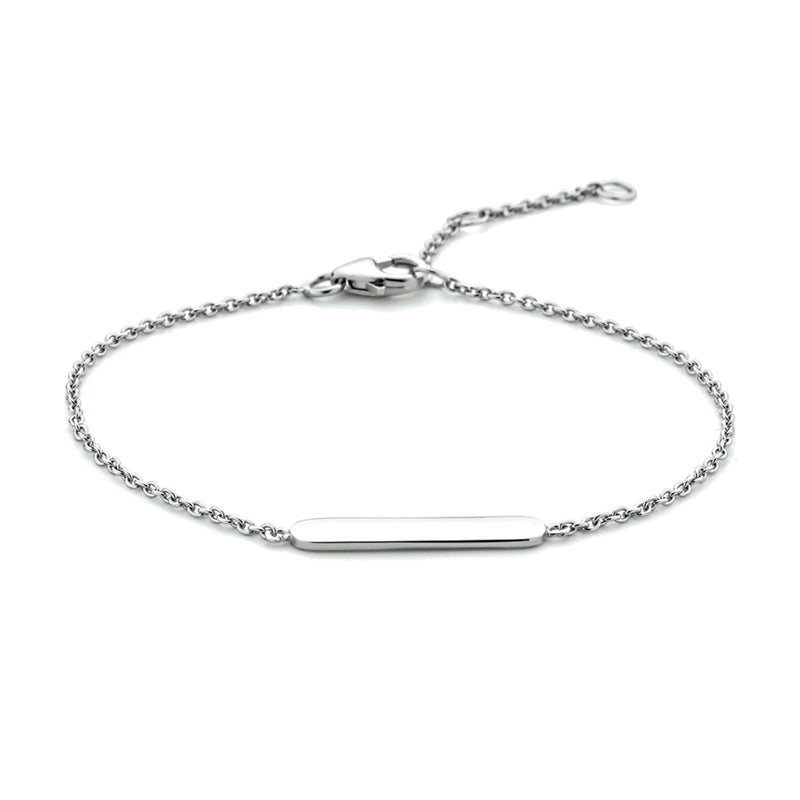 vDam Graveerarmband Plaat 4,0 Mm 16 - 17,5 - 19 Cm Zilver Gerhodineerd 1333603