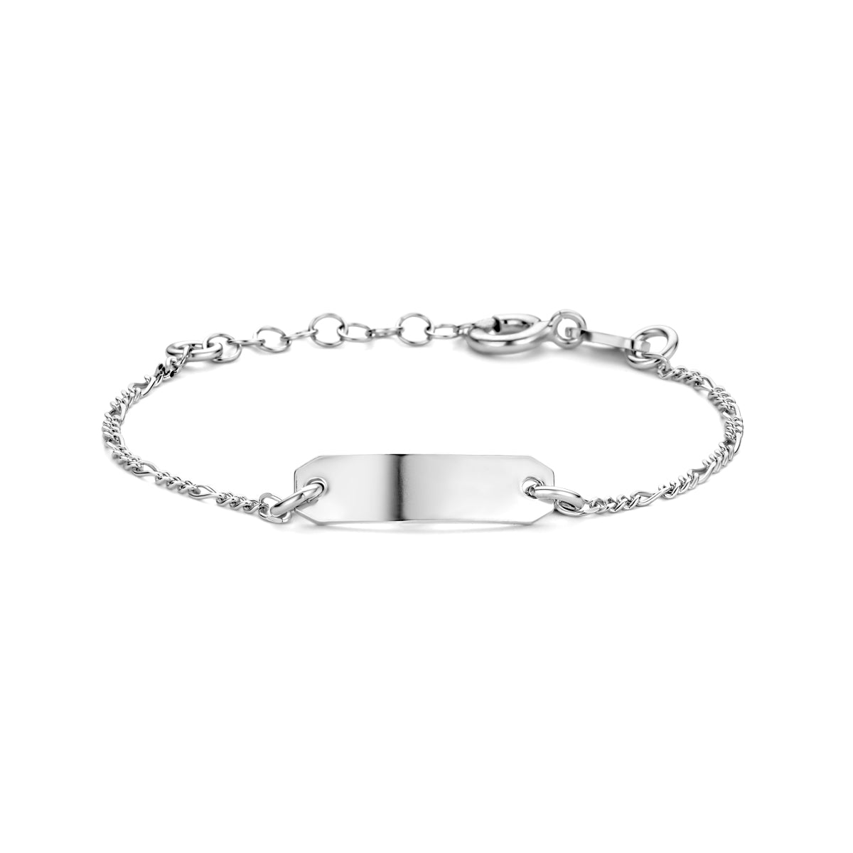 vDam Graveerarmband Plaat 5,0 Mm 11 + 2 Cm Zilver Gerhodineerd 1335176