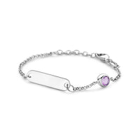 vDam Graveerarmband Plaat 5,0 Mm Met Geboortesteen 11 + 2 Cm Zilver Gerhodineerd 1338657