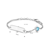 vDam Graveerarmband Plaat 5,0 Mm Met Geboortesteen 11cm + 2 Cm Zilver Gerhodineerd 1338658  11cm