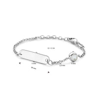 vDam Graveerarmband Plaat 5,0 Mm Met Geboortesteen 11cm + 2 Cm Zilver Gerhodineerd 1338659  11cm