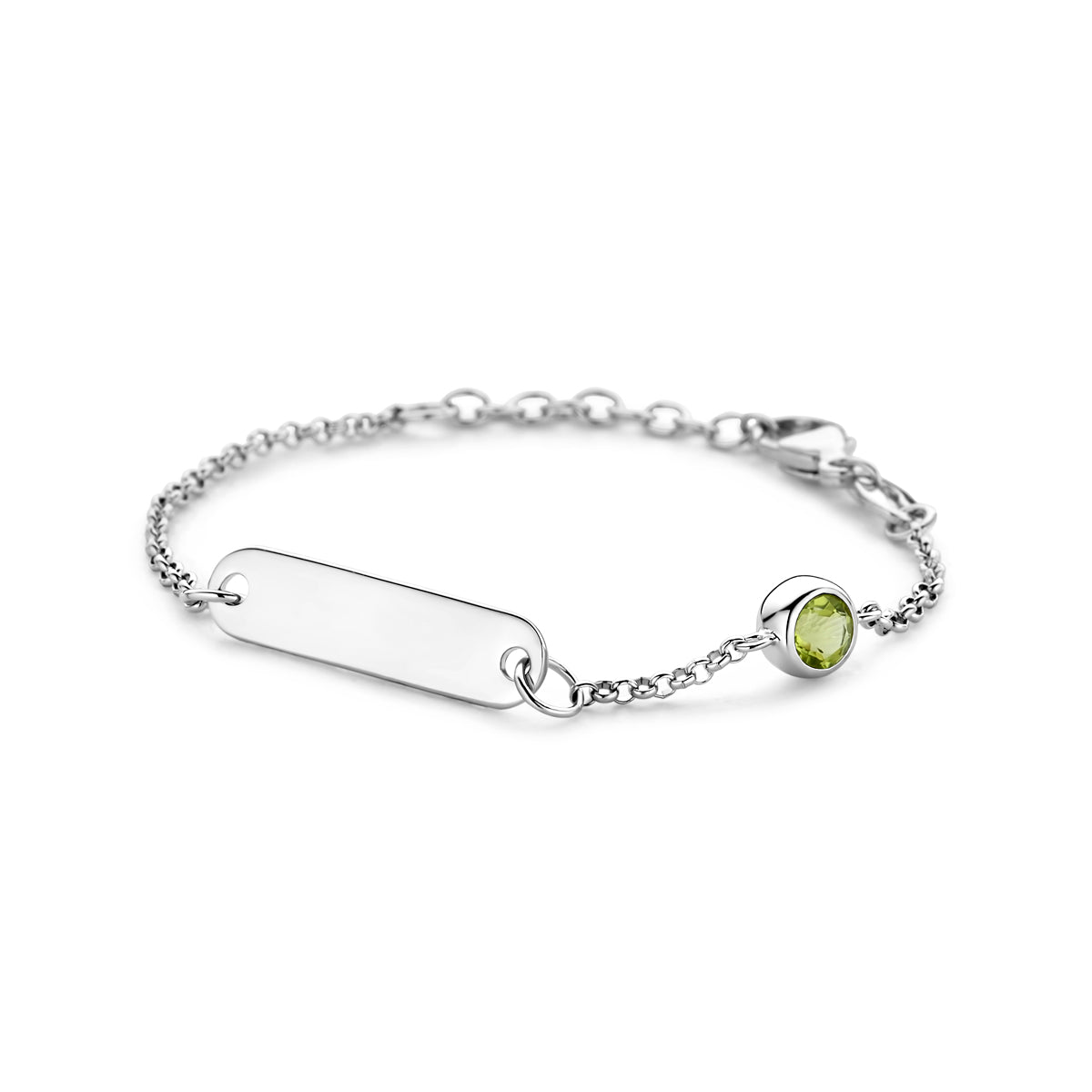 vDam Graveerarmband Plaat 5,0 Mm Met Geboortesteen 11 + 2 Cm Zilver Gerhodineerd 1338663