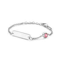 vDam Graveerarmband Plaat 5,0 Mm Met Geboortesteen 11 + 2 Cm Zilver Gerhodineerd 1338665