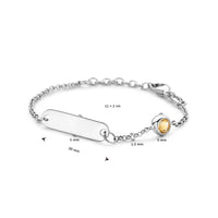 vDam Graveerarmband Plaat 5,0 Mm Met Geboortesteen 11cm + 2 Cm Zilver Gerhodineerd 1338666  11cm