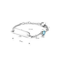 vDam Graveerarmband Plaat 5,0 Mm Met Geboortesteen 9cm + 2 Cm Zilver Gerhodineerd 1338645  9cm