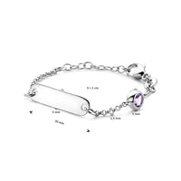 vDam Graveerarmband Plaat 5,0 Mm Met Geboortesteen 9cm + 2 Cm Zilver Gerhodineerd 1338648  9cm