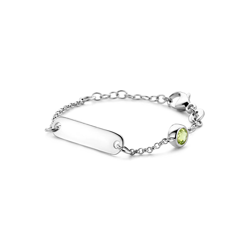 vDam Graveerarmband Plaat 5,0 Mm Met Geboortesteen 9 + 2 Cm Zilver Gerhodineerd 1338650