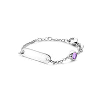 vDam Graveerarmband Plaat 5,0 Mm Met Geboortesteen 9 + 2 Cm Zilver Gerhodineerd 1338655