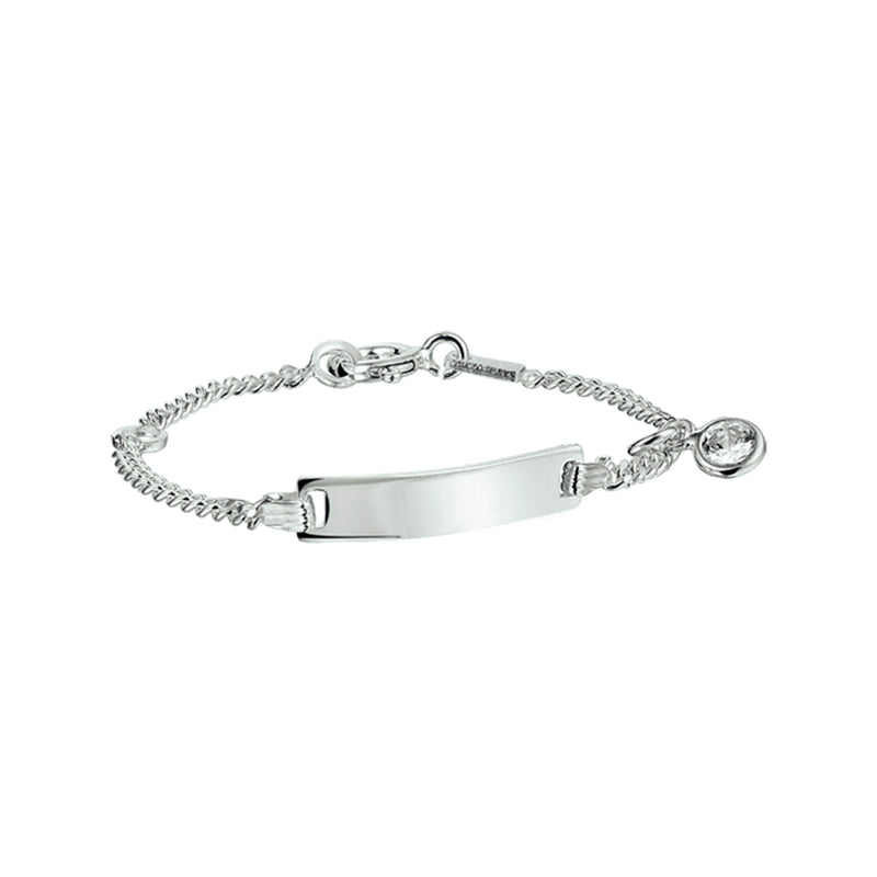 vDam Graveerarmband Zirkonia 11 - 13 Cm Zilver Gerhodineerd 1327379