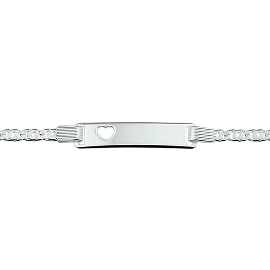 vDam Graveerarmbanden Hart Plaat 6 Mm 16-18 Cm Zilver Gerhodineerd 1329834