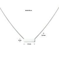 vDam Graveercollier Plaat 4,0 Mm 40cm - 42 - 44 Cm Zilver Gerhodineerd 1327735  40cm