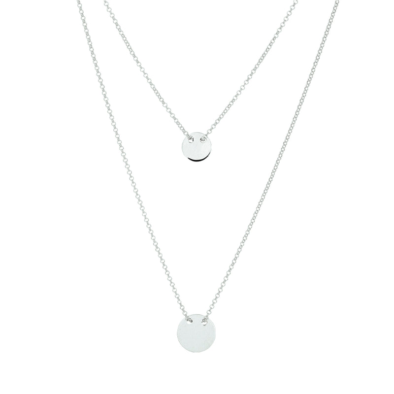 vDam Graveercollier Rondjes 42 + 3 Cm Zilver Gerhodineerd 1328732