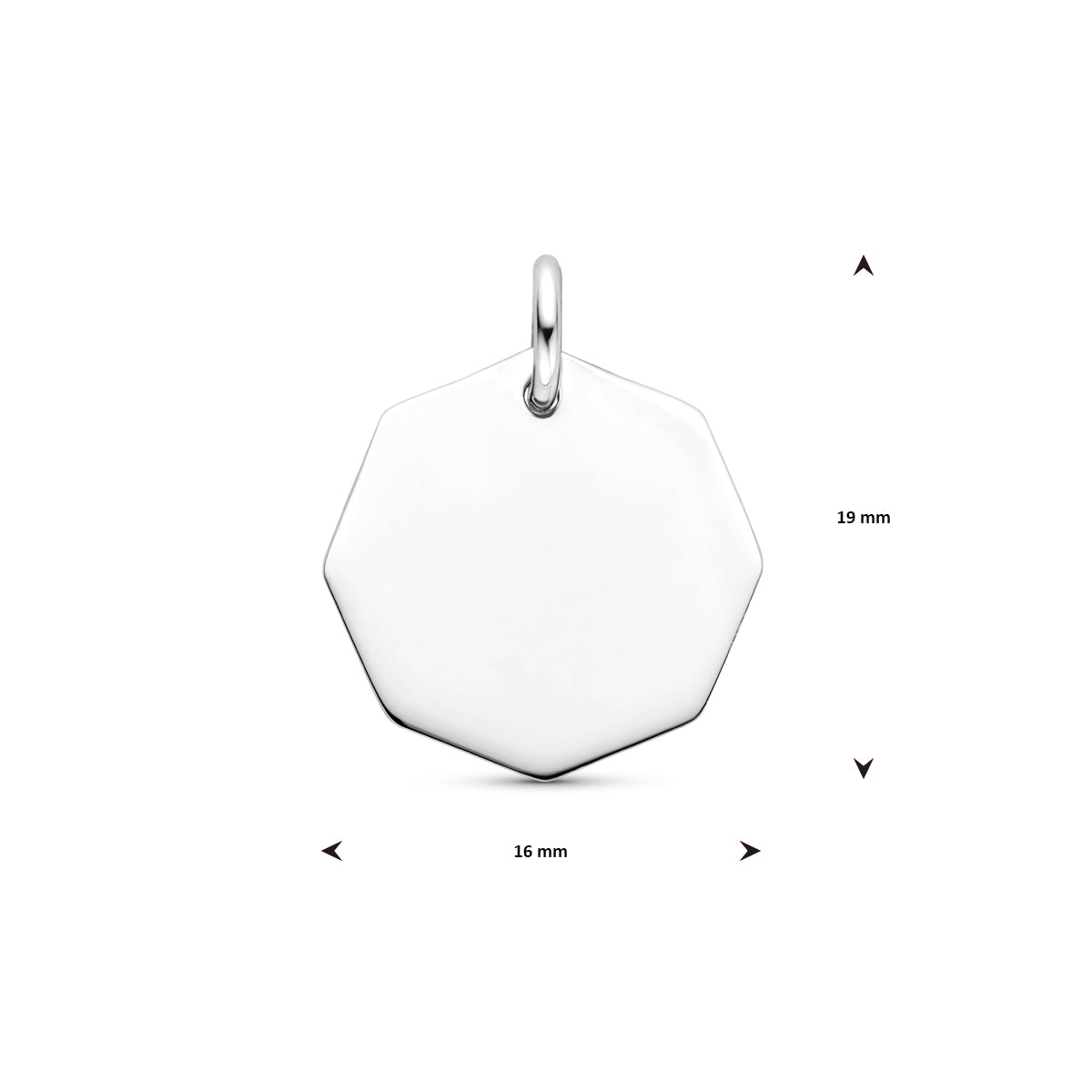 vDam Graveerhanger 16 Mm Zilver Gerhodineerd 1340758