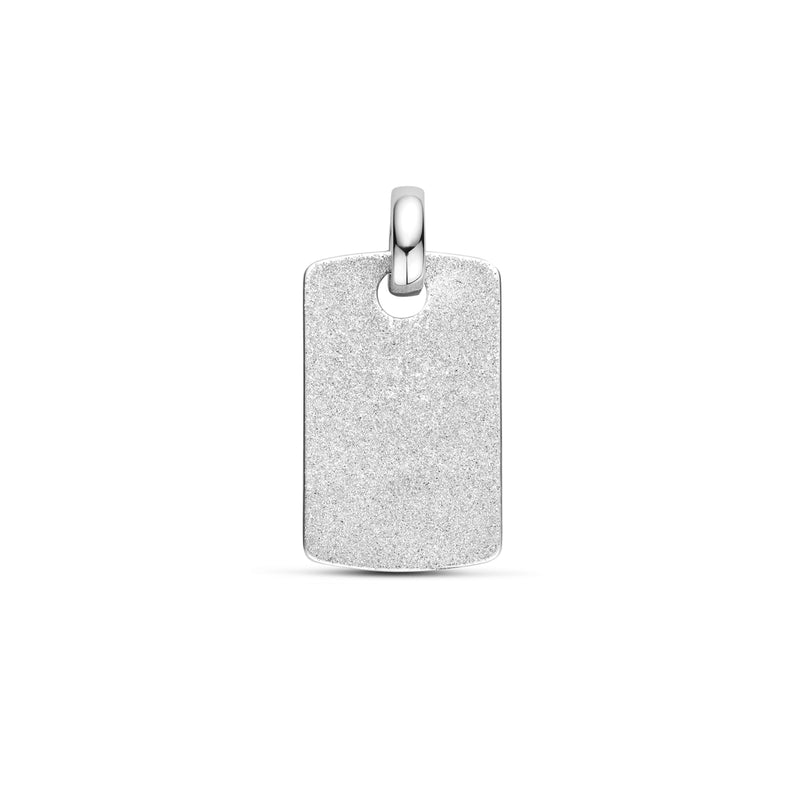 vDam Graveerhanger Glitter Gediamanteerd 26 Mm Zilver Gerhodineerd 1340353