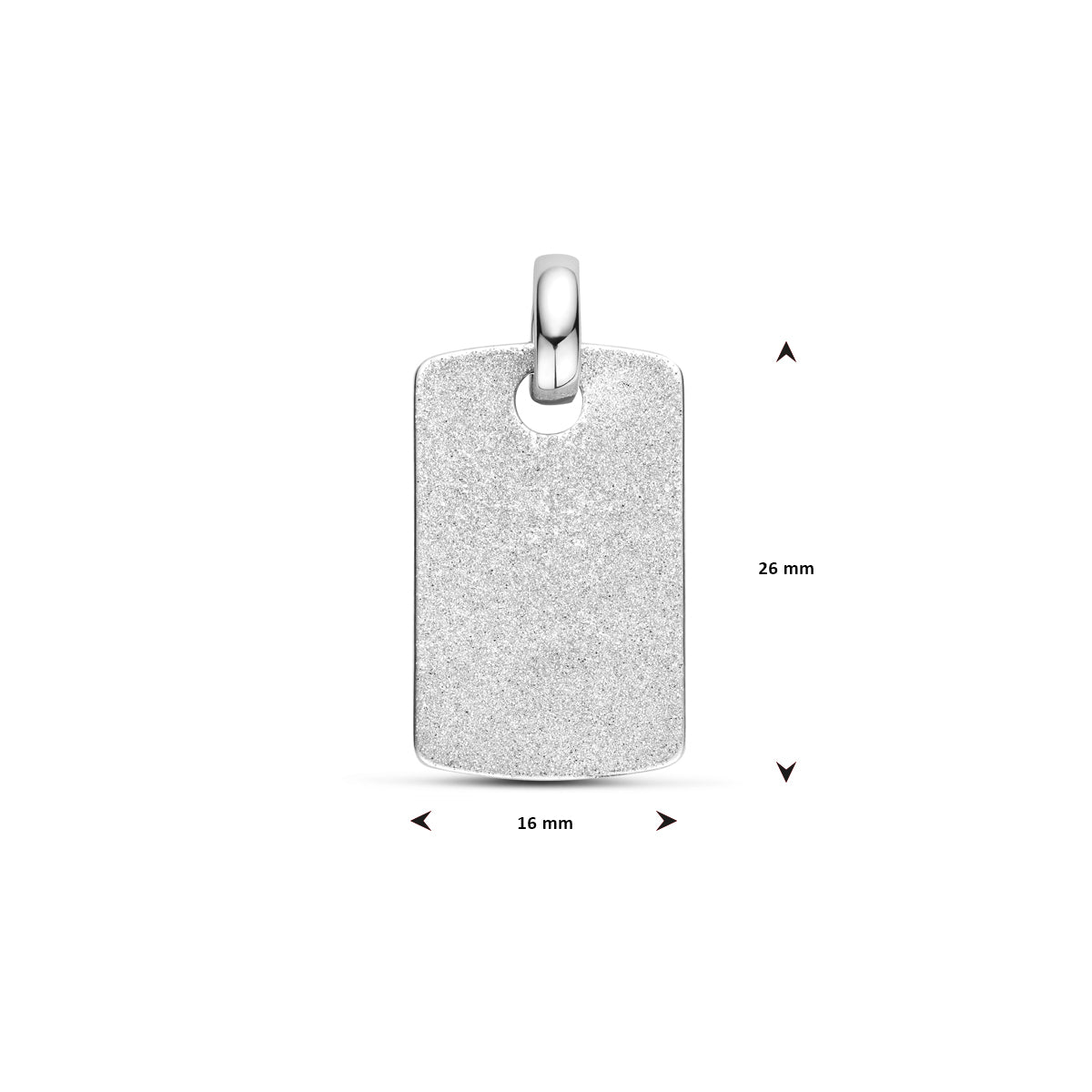 vDam Graveerhanger Glitter Gediamanteerd 26 Mm Zilver Gerhodineerd 1340353