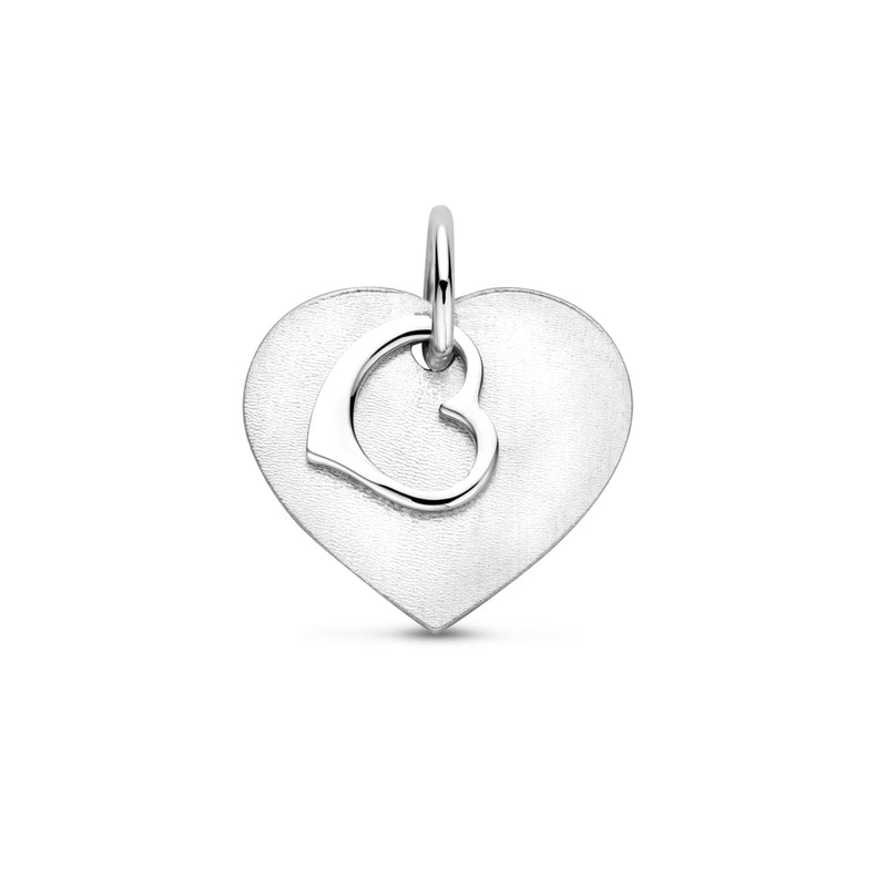 vDam Graveerhanger Hartje Poli/mat 13 Mm Zilver Gerhodineerd 1340459