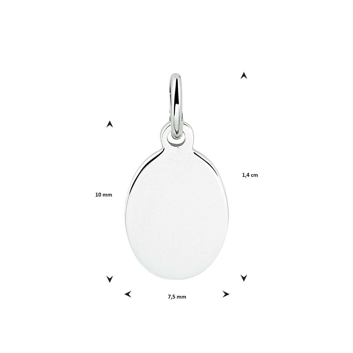 vDam Graveerhanger Ovaal Zilver Gerhodineerd 1333357