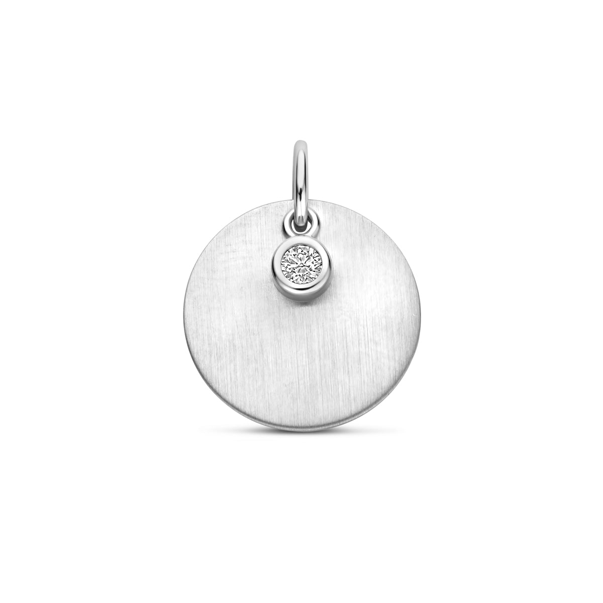 vDam Graveerhanger Poli/mat Zirkonia 14 Mm Zilver Gerhodineerd 1340474