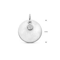 vDam Graveerhanger Poli/mat Zirkonia 14 Mm Zilver Gerhodineerd 1340474