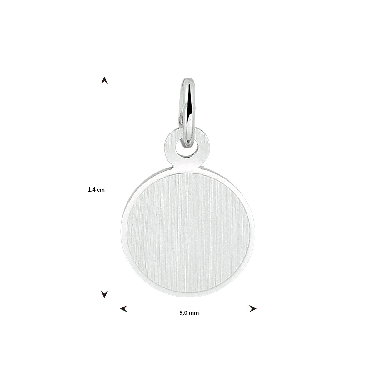 vDam Graveerhanger Rond Gediamanteerd Zilver Gerhodineerd 1333352