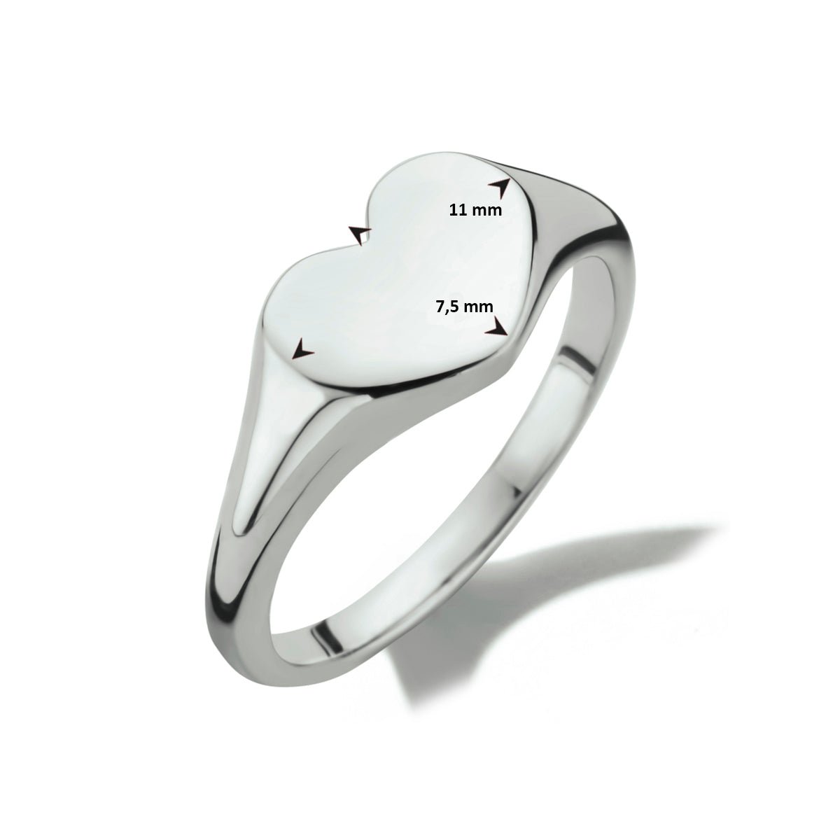 vDam Graveerring Hart Zilver Gerhodineerd 1334523 Maat 17¼