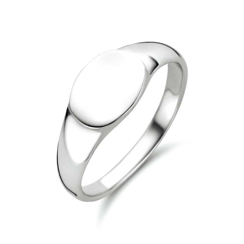 vDam Graveerring Ovaal Zilver Gerhodineerd 1334257