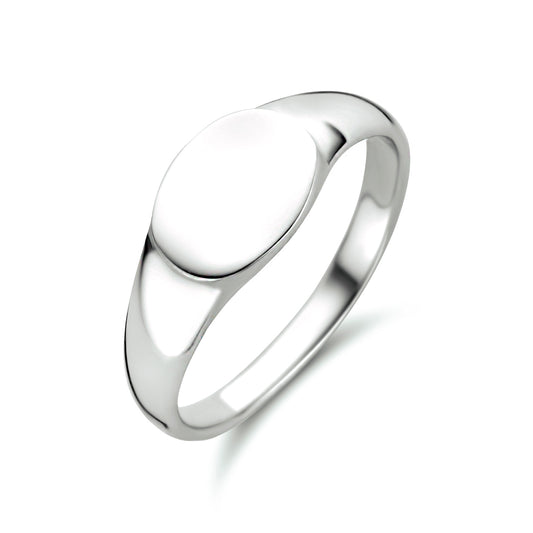 vDam Graveerring Ovaal Zilver Gerhodineerd 1334257