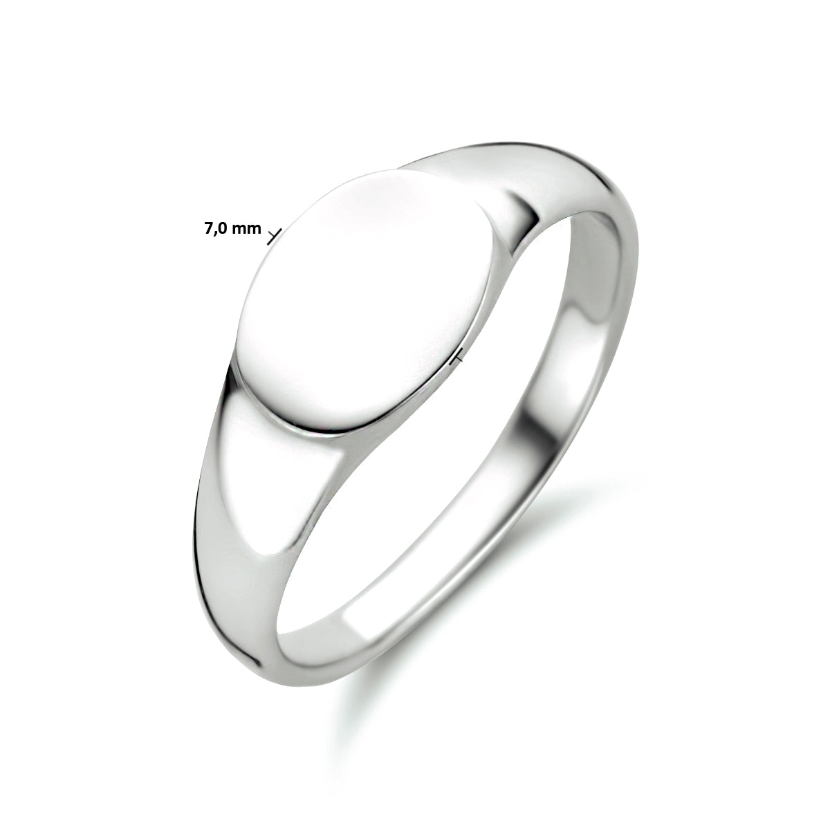 vDam Graveerring Ovaal Zilver Gerhodineerd 1334259 Maat 19