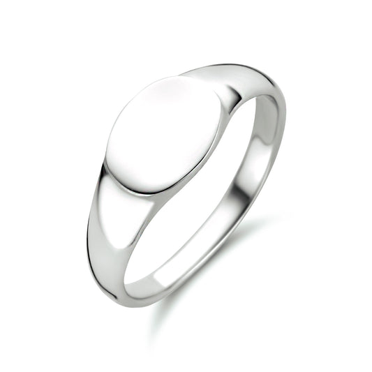 vDam Graveerring Ovaal Zilver Gerhodineerd 1334259