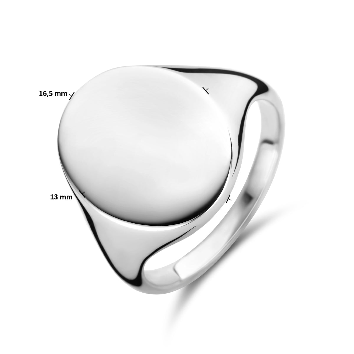 vDam Graveerring Ovaal Zilver Gerhodineerd 1334860 Maat 16