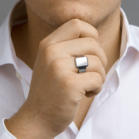 vDam Graveerring Poli/mat Zilver Gerhodineerd 1332589 Maat 20½