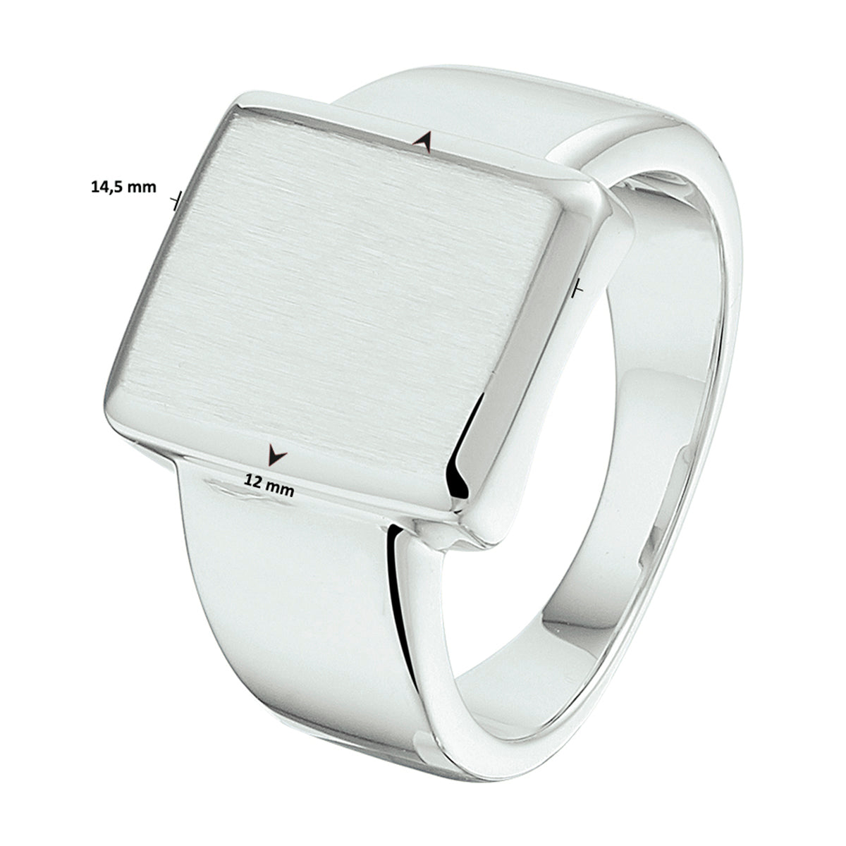 vDam Graveerring Poli/mat Zilver Gerhodineerd 1332592 Maat 22