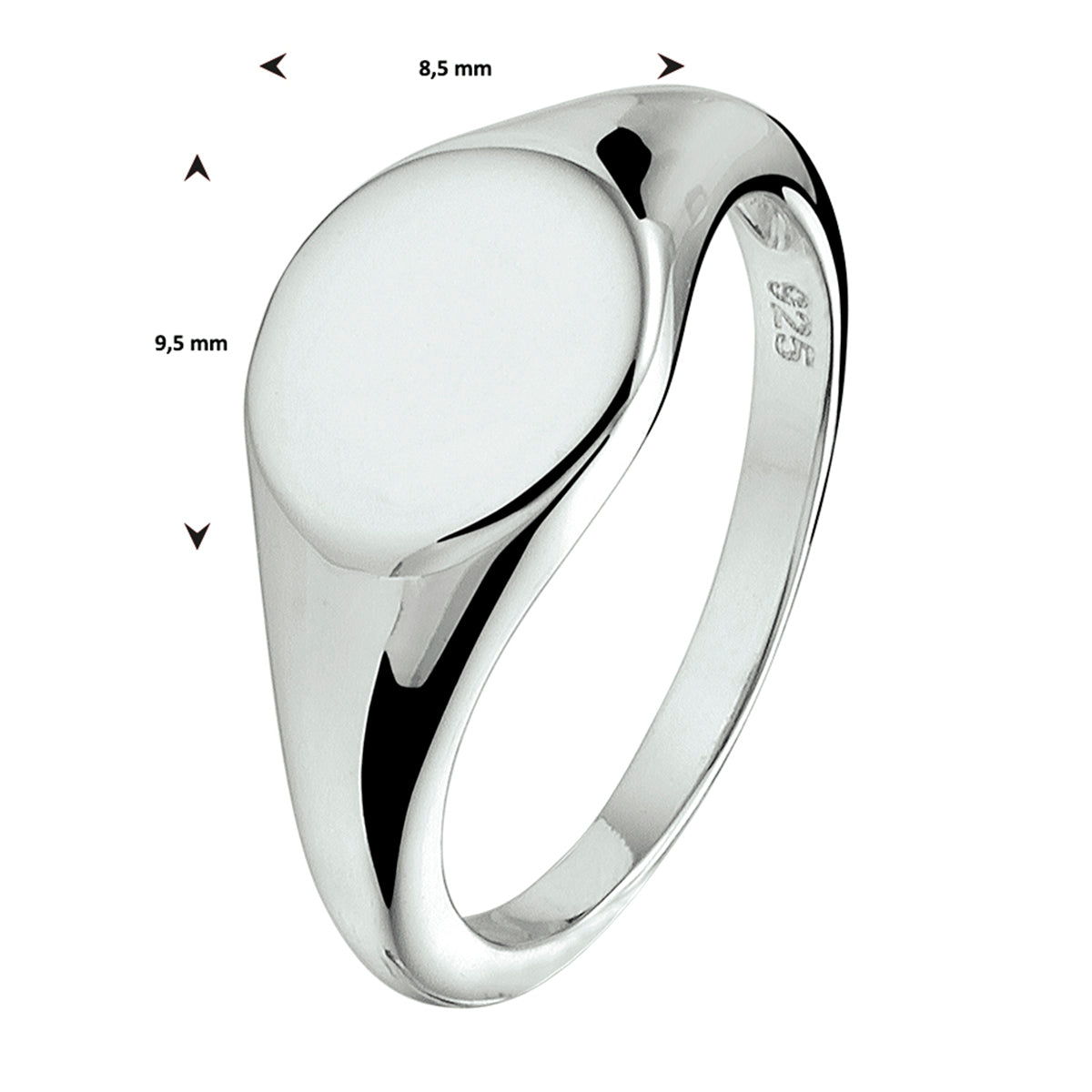 vDam Graveerring Zilver Gerhodineerd 1330215 Maat 18½