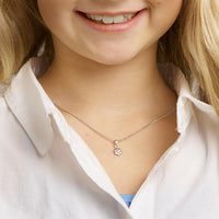 vDam Hanger Bloem Roze Zirkonia Zilver Gerhodineerd 1330245