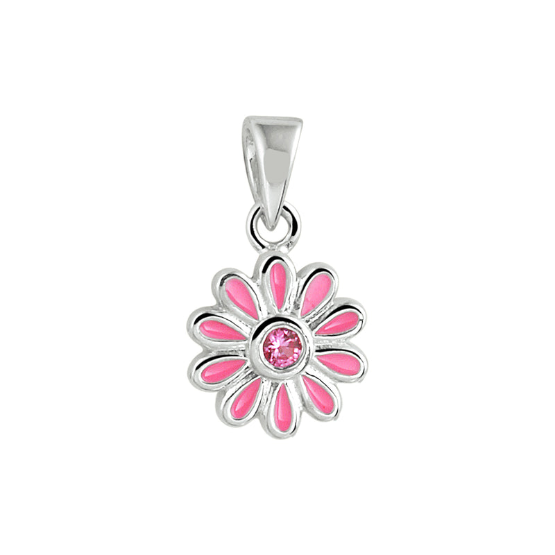 vDam Hanger Bloem Roze Zirkonia Zilver Gerhodineerd 1341899