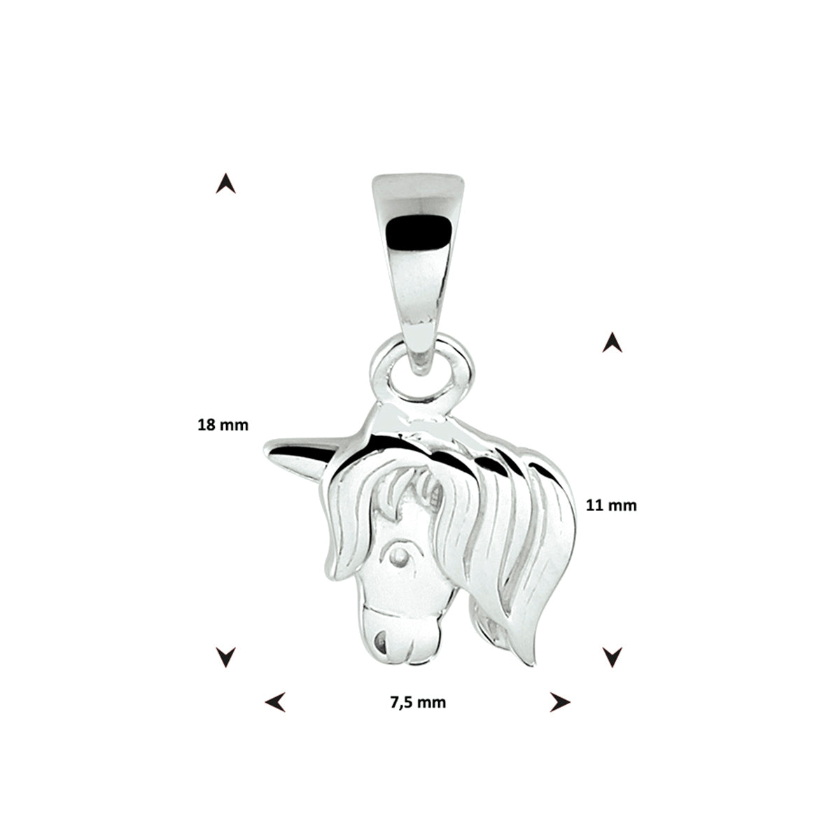 vDam Hanger Eenhoorn Zilver Gerhodineerd 1332036
